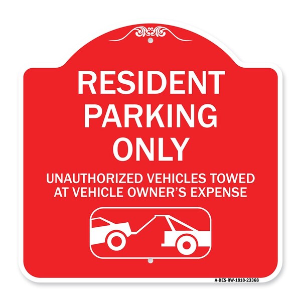 Parking Restriction Resident Parking Unauthorized Vehicles Towed at Owner Expense, RW-1818-23368